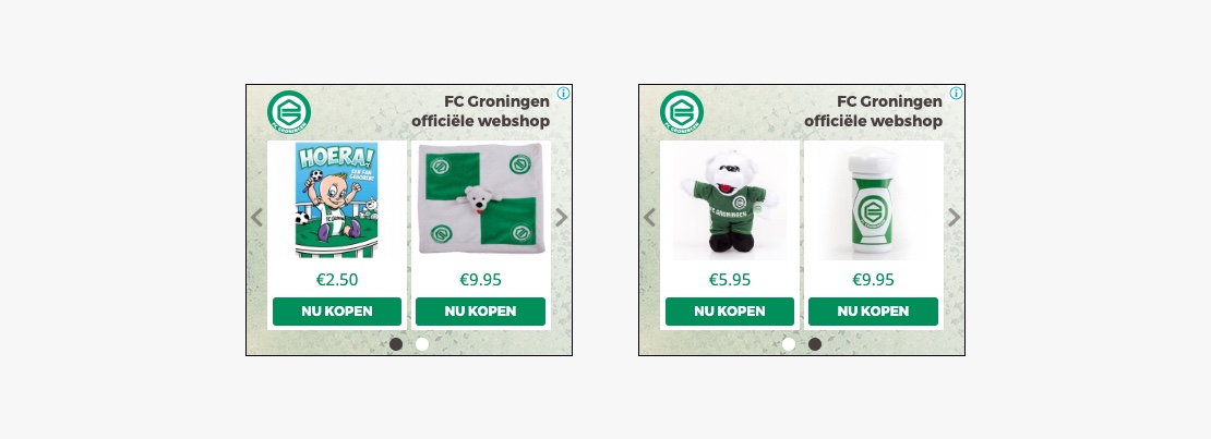 FC Groningen dynamic webshop creative